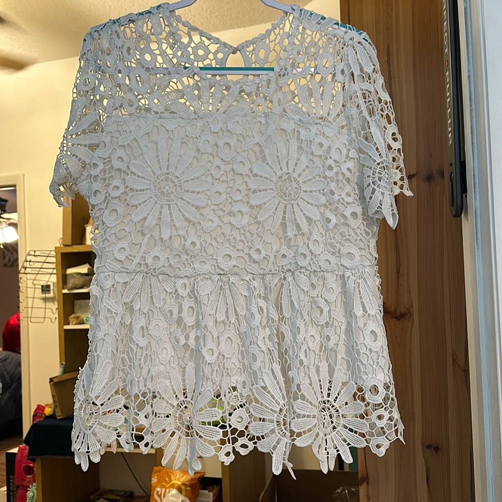 White Florida crotcheted shirt